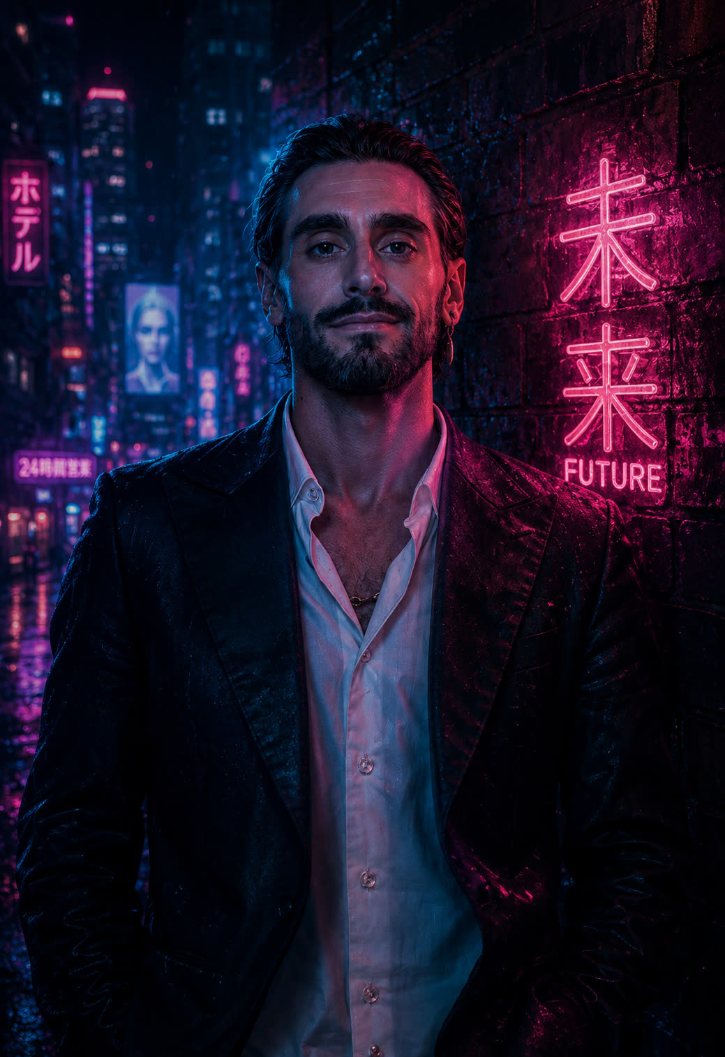 Patrick Neiler — cyberpunk portrait looking toward the horizon